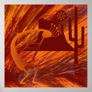 Kokopelli Heat Poster