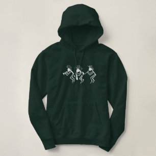 Kokopelli Horn and Flute Player Petroglyph Hoodie