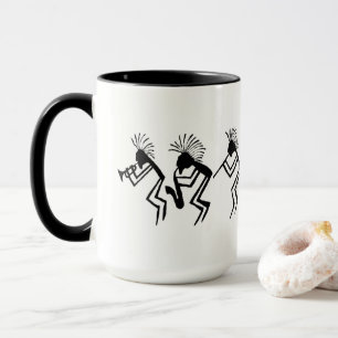 Kokopelli Horn and Flute Player Petroglyph Mug