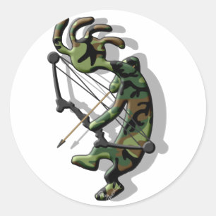 Kokopelli Hunter Classic Round Sticker