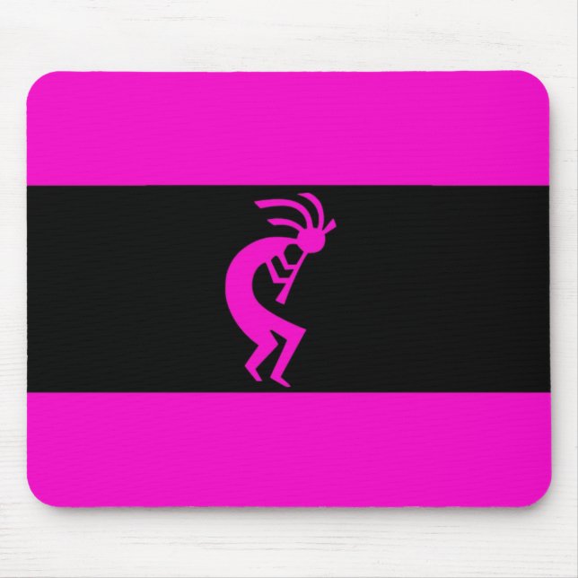 Kokopelli long Pink Mouse Mat (Front)