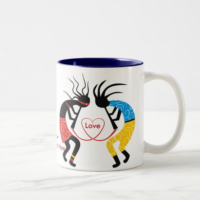 Kokopelli Love Two-Tone Coffee Mug (Right)
