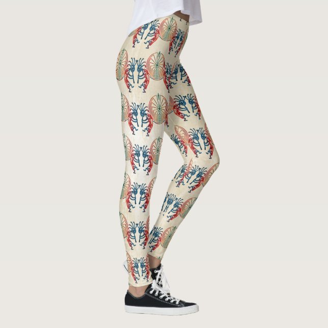 KOKOPELLI / MAN IN THE MAZE coloured + your ideas Leggings (Right)