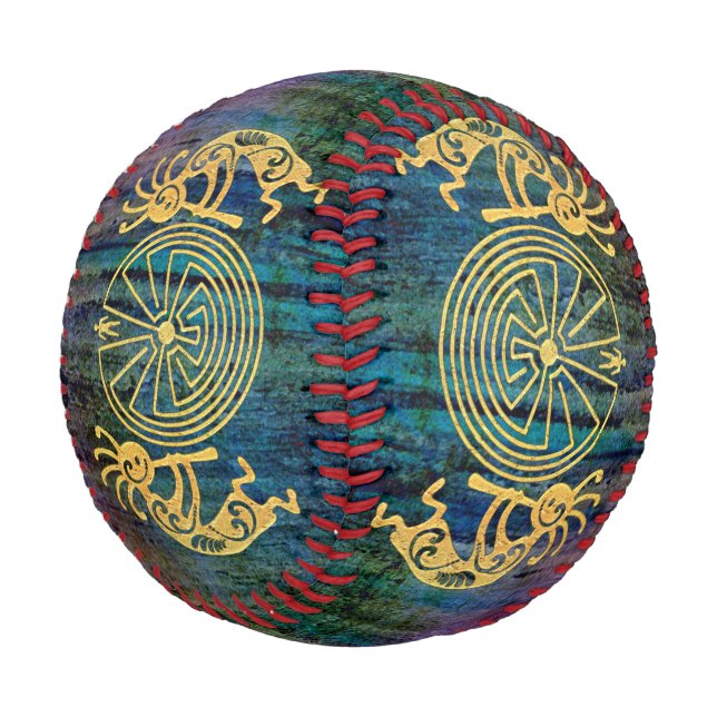 KOKOPELLI / MAN IN THE MAZE gold + your ideas Baseball (Angled)