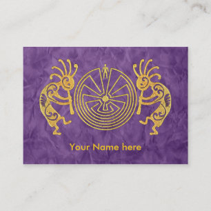 KOKOPELLI / MAN IN THE MAZE gold + your ideas Business Card