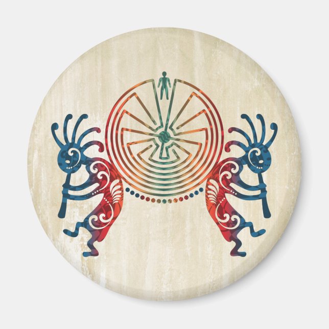 KOKOPELLI / MAN IN THE MAZE + your ideas Magnet (Front)