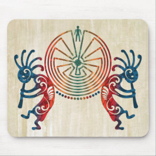 KOKOPELLI / MAN IN THE MAZE + your ideas Mouse Mat