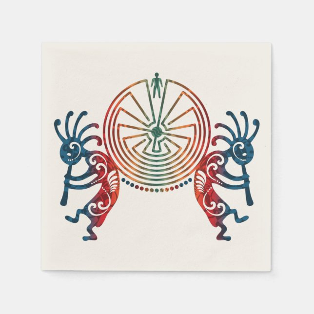 KOKOPELLI / MAN IN THE MAZE + your ideas Napkin (Front)