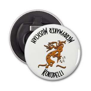 Kokopelli Merrymaker Musician Playing Dancing Bottle Opener
