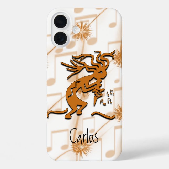 Kokopelli Merrymaker Musician With Musical Notes Case-Mate iPhone Case (Back)