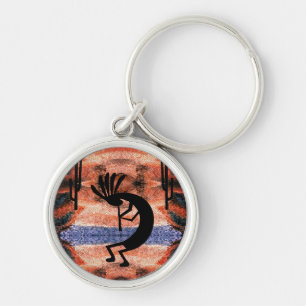 Kokopelli Moasic Desert Sunset Landscape Key Ring