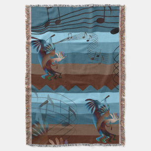 Kokopelli Music Throw Blanket