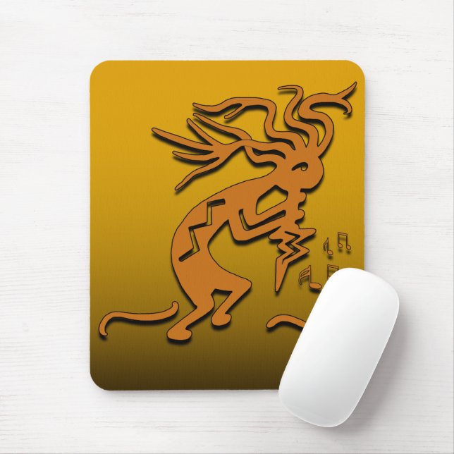 Kokopelli Musical Merry Maker & Notes Mouse Mat (With Mouse)