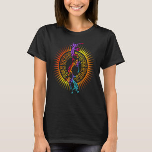 Kokopelli Musician Acrobats - Mandala Sun 1 - Fan  T-Shirt