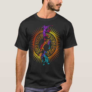 Kokopelli Musician Acrobats  Mandala Sun 1  Fan T-Shirt