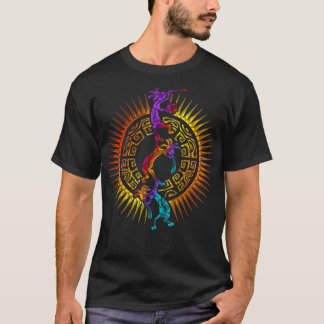 Kokopelli Musician Acrobats  Mandala Sun 1  Fan T-Shirt