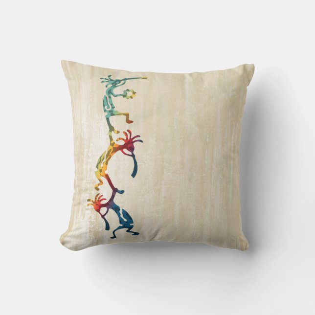 KOKOPELLI musician acrobats + your ideas Cushion (Front)
