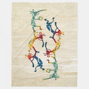 KOKOPELLI musician acrobats + your ideas Fleece Blanket
