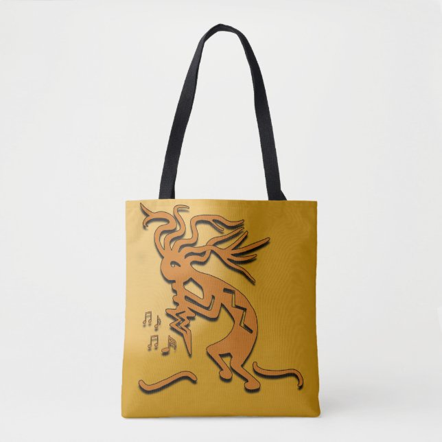 Kokopelli Musician Artwork Tote Bag (Front)