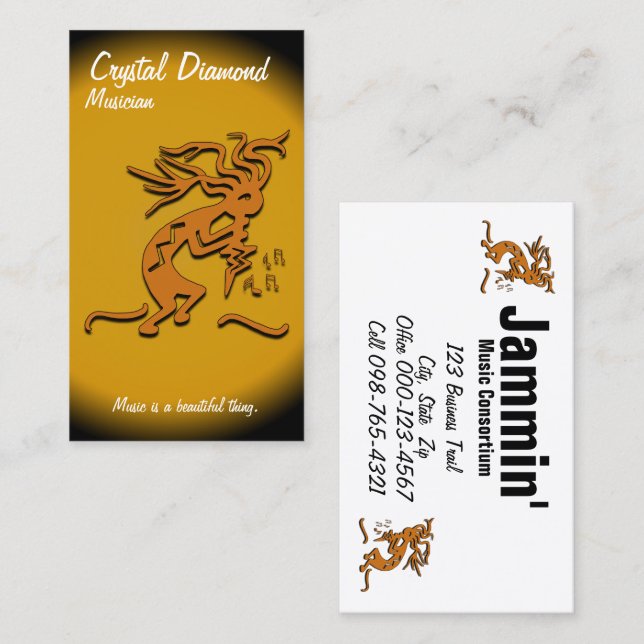 Kokopelli Musician Business Card (Front/Back)