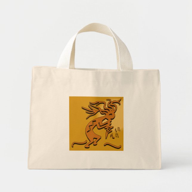 Kokopelli Musician Mini Tote Bag (Front)