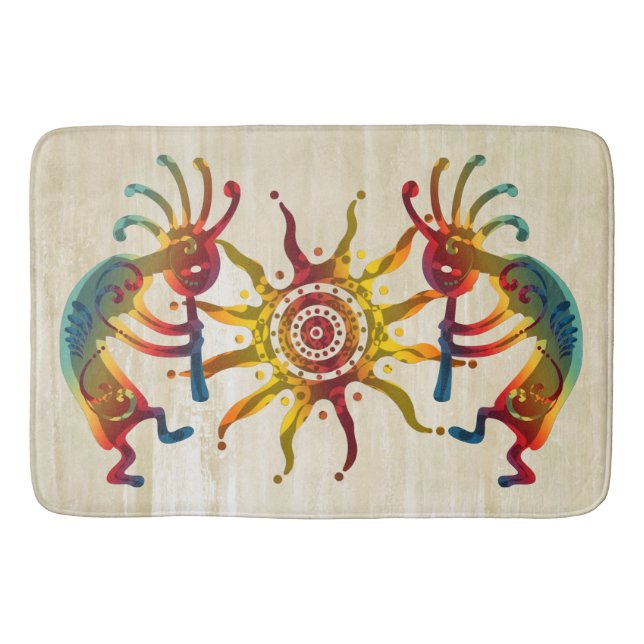 KOKOPELLI musician sun + your ideas Bath Mat (Front)