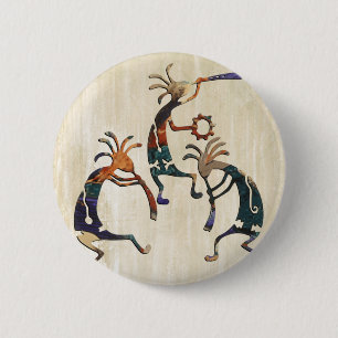 KOKOPELLI musician trio + your ideas 6 Cm Round Badge