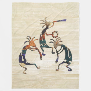 KOKOPELLI musician trio + your ideas Fleece Blanket