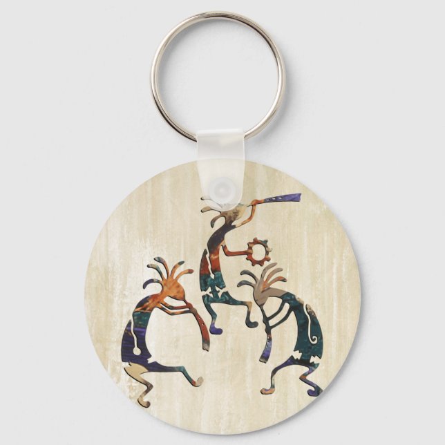 KOKOPELLI musician trio + your ideas Key Ring (Front)