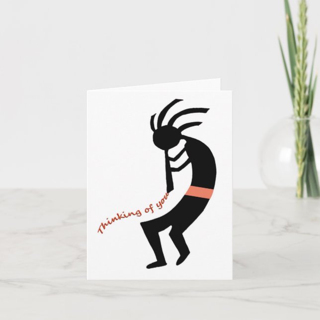 Kokopelli -- Native American Flute Player Card (Front)