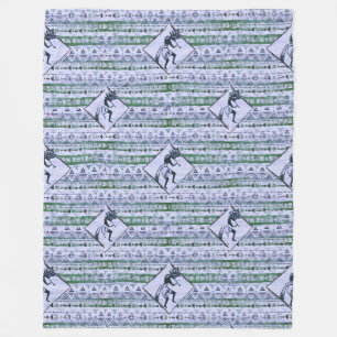 Kokopelli - Native American Seamless Pattern 2 Fleece Blanket