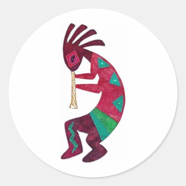 Kokopelli Original design! Classic Round Sticker (Front)