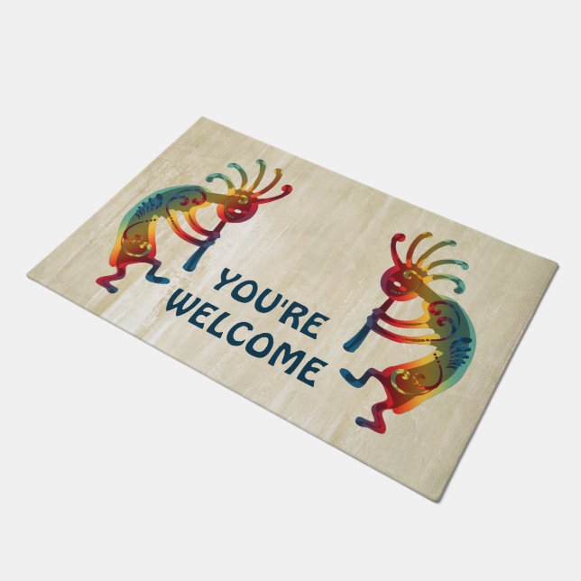 KOKOPELLI ornaments I & II + your ideas Doormat (Angled)
