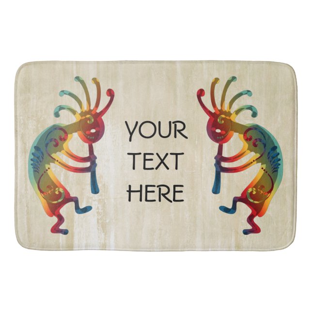 KOKOPELLI ornaments + your ideas Bath Mat (Front)