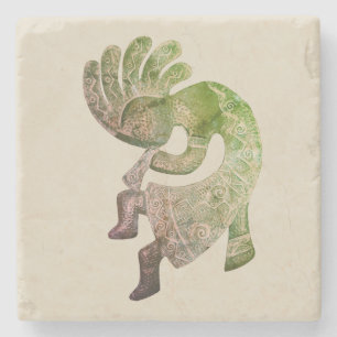 Kokopelli, Pastel Southwestern Stone Coaster