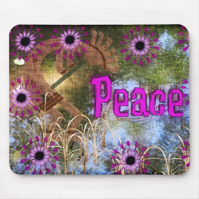 Kokopelli Peace Mouse Mat (Front)
