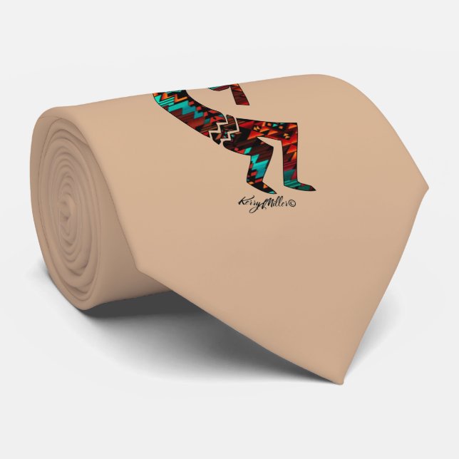 Kokopelli Playing The Flute Tie (Rolled)