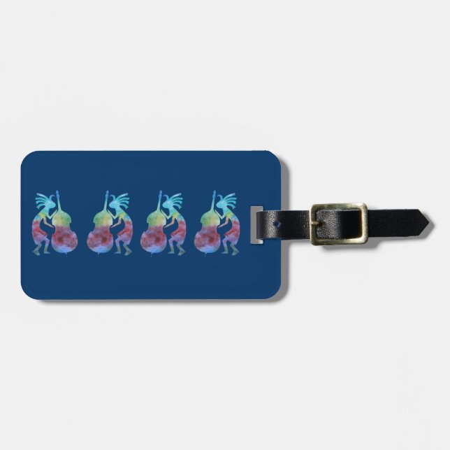 Kokopelli Plays Bass Luggage Tag (Front Horizontal)