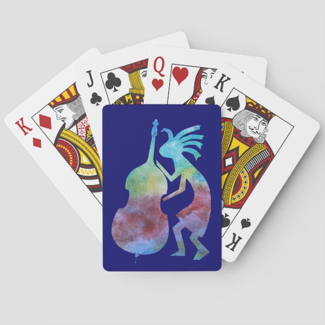 Kokopelli Plays Bass Playing Cards (Back)