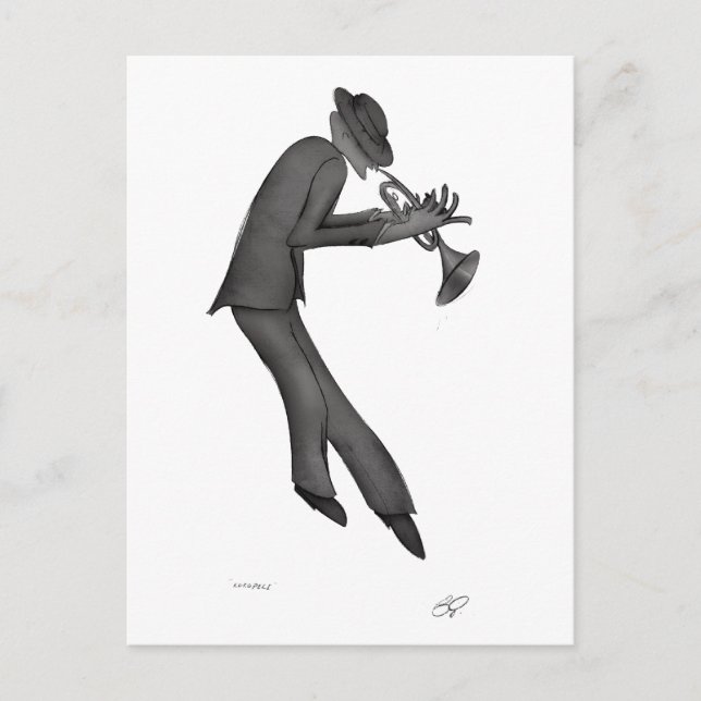 Kokopelli Plays the Blues art Postcard (Front)