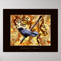 KOKOPELLI RAVEN Art Poster