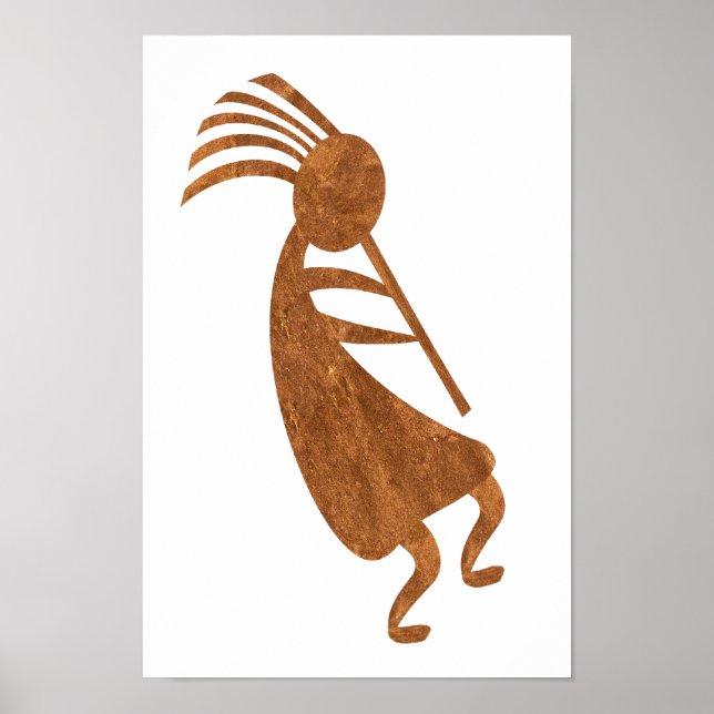 Kokopelli Rust Colour Poster (Front)
