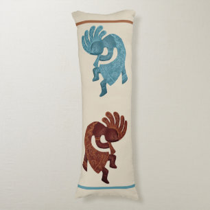 Kokopelli, Rust & Turquoise, Southwestern Body Cushion