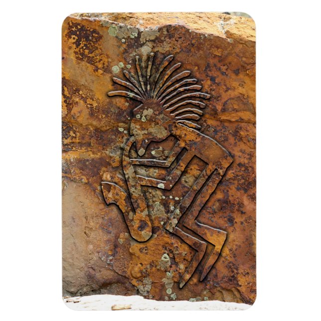 Kokopelli Saxaphone Player Petroglyph Magnet (Vertical)
