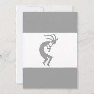 Kokopelli silver and white 3 card