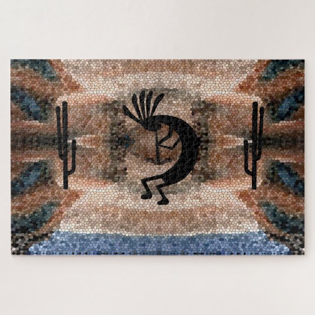 Kokopelli Southwest Desert Mosaic 20" x 30" Jigsaw Puzzle (Horizontal)