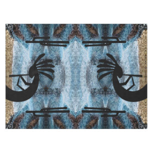 Kokopelli Southwest Desert Mosaic Blue 52 x 70 Tablecloth