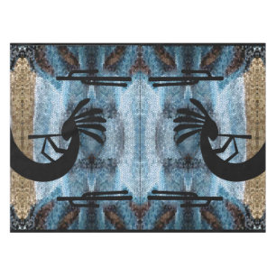 Kokopelli Southwest Desert Mosaic Blue 52 x 70 Tablecloth