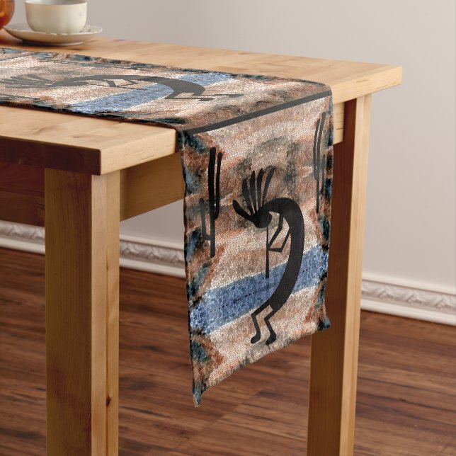 Kokopelli Southwest Desert Mosaic Long Table Runner (In Situ)