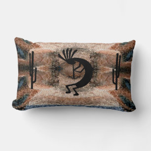 Kokopelli Southwest Desert Mosaic Lumbar Cushion